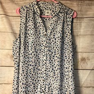 CABI Camilla White Knee Length Shirt Dress in Animal Print, LARGE, Great Cond
